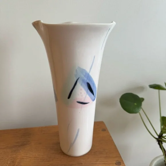Vintage 1980 Hilborn Flower Vase Ceramic Pottery Canada Art Déco Home Decor - Picture 7 of 8